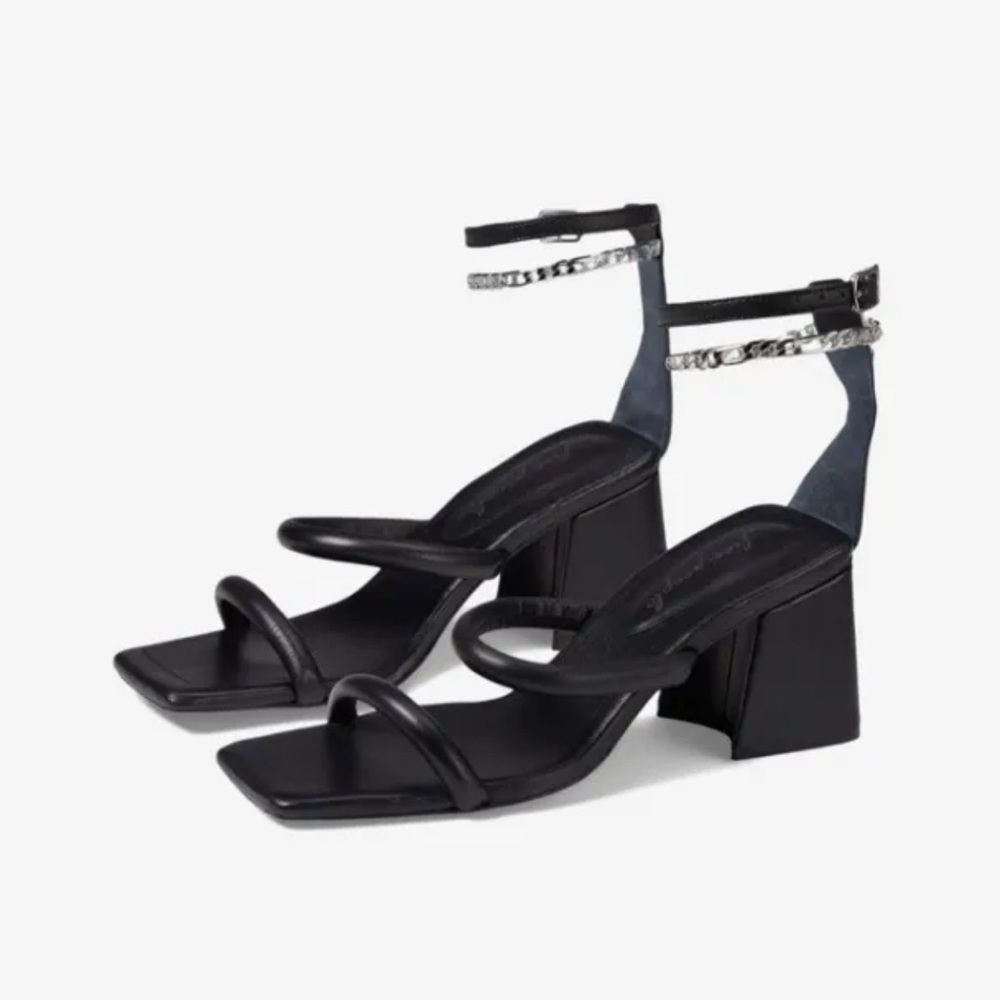 Free People Parker Chain Heel Sandals Black EU 36